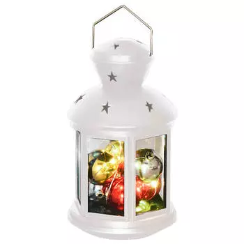 Фонарик с гирляндой и шариками внутри Uniel белый ul-00002310