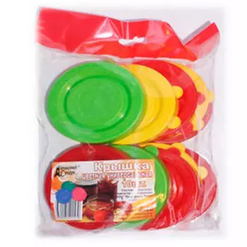 Крышка полиэтиленовая 10шт цветная Домашний сундук