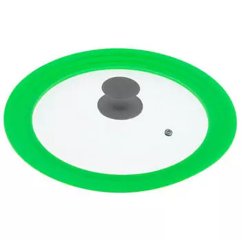 Крышка стеклянная 18/20/22см силиконовый обод зеленая