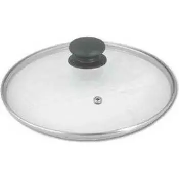 Крышка стеклянная Тима 22см низкая с металлическим ободком 4722