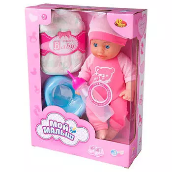 Кукла абтойс пупс мой малыш 35 см с аксессуарами свет/звук в/к pt-01429