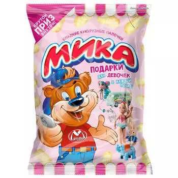 Кукурузные палочки Мика 70г с сюрпризом для девочек матяш