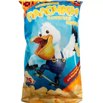 Кукурузные палочки Пеликан 75г с сюрпризом для мальчиков подольск