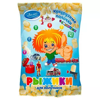 Кукурузные палочки рыжики 75г с сюрпризом для мальчиков