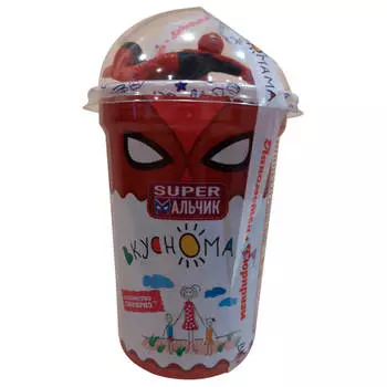 Кукурузные шарики в стакане супер мальчик сюрприз 30г