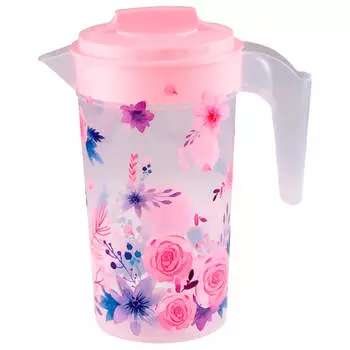 Кувшин 1,2л с крышкой Полимербыт весеннее очарование 4314861