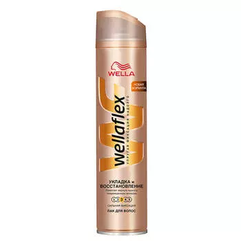 Лак д/волос веллафлекс 250мл укладка и восстановление сильная фиксация