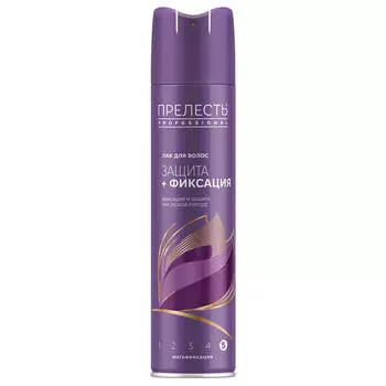Лак для волос прелесть профессионал 225см защита + фиксация 5