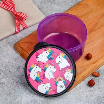 Ланч-бокс единороги 500 мл круглый