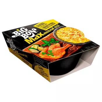 Лапша Big Bon 110г с тушеной курицей грибами и овощами