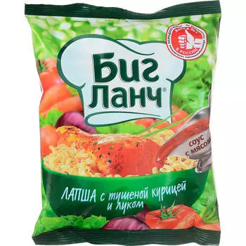 Лапша Биг Ланч 75г с тушеной курицей и луком б/п