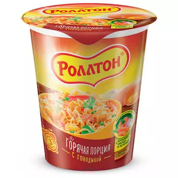 Лапша Роллтон 70г говядина стакан б/п