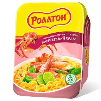 Лапша роллтон 90 г камчатский краб лоток