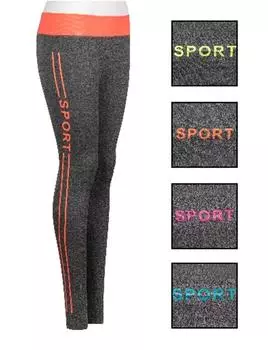 Леггинсы женские спортивные с контрастной резинкой yk-058