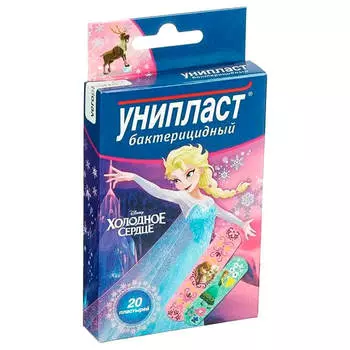 Лейкопластыри унипласт 20шт холодное сердце бактерицидные детские