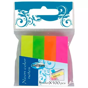 Листки-индексы клейкие Centrum 50х12мм 100шт цветные 82215