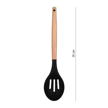 Ложка с прорезями 31 см Unigood черная tr-kus-s001 b3