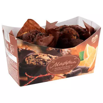 Маффины шоколадно-апельсиновые 160г Русская Нива