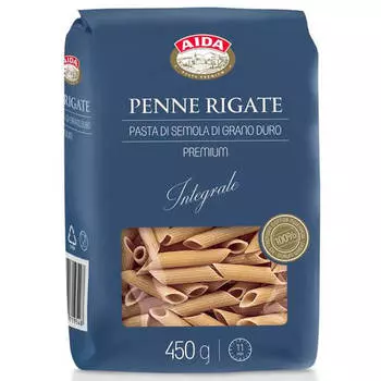 Макароны аида 400 г цельнозерновые перо