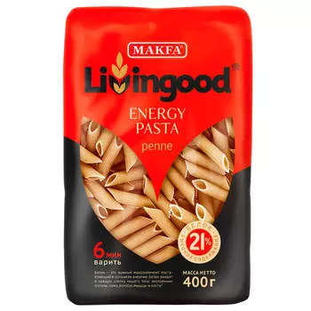 Макароны MAKFA 400г LIVINGOOD перья высокобелковые