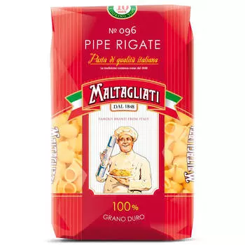 Макароны мальтальяти 450 г рожок крупный №096