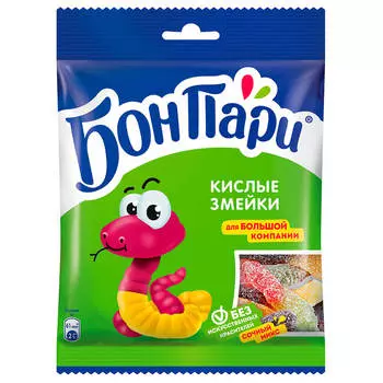 Мармелад жевательный Бон Пари 120г кислые змейки Nestle