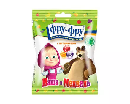 Мармелад жевательный Фру-Фру 30г Маша и Медведь с витаминами Сладкая Сказка