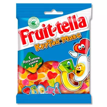 Мармелад жевательный Фрутелла крутой микс 70г с фруктовым соком ван мелле