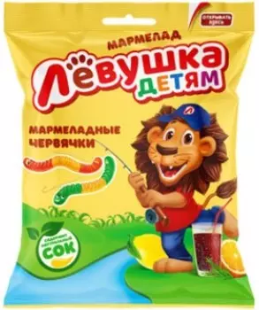 Мармелад жевательный левушка детям 70 г червячки славянка