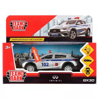 Машина технопарк 12 см инфинити qx30 полиция металл свет/звук инерц 278684