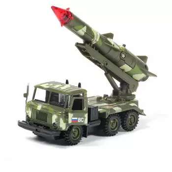 Машина Технопарк 1:43 газ 66 ракета военные силы инерц 159361