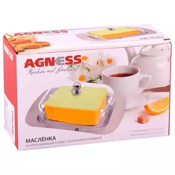 Масленка 18*7*12см Арти-М Agness пластиковая крышка 912-001