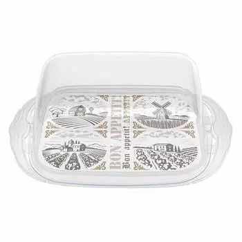 Масленка 18,9*11*6,9см фибо декор бесцветная 433227801