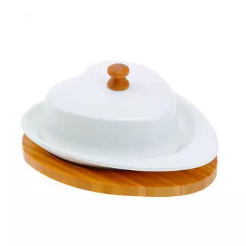 Масленка Эстет сердце деревянная подставка 140713