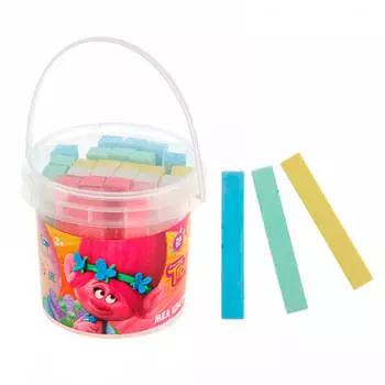 Мелки цветные 25шт д/письма и рисования тролли ведро