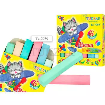 Мелки цветные 6шт тукзар