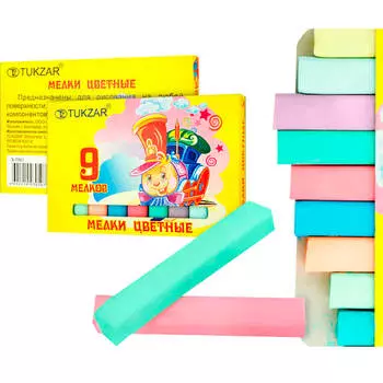 Мелки цветные 9шт тукзар
