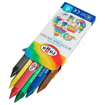 Мелки восковые Гамма 6цв классические 281044