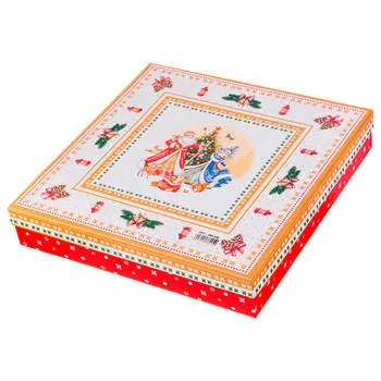 Менажница 3-х секционная 25*25см Lefard рождественская коллекция 586-445