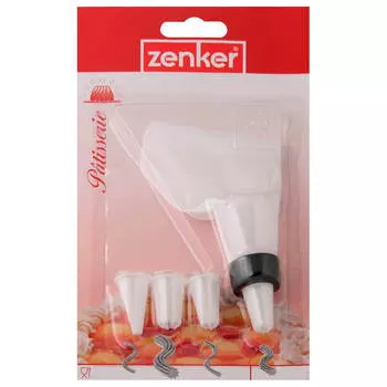 Мешок кондитерский 4 насадки 22 м факельман 42816