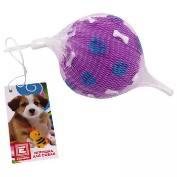 Игрушка для собак Европа мяч с пищалкой 7,5см пвх фиолетовый kt3009