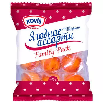 Мини-маффины Kovis 470г с фруктово ягодной начинкой Раменский КК