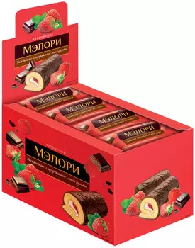 Мини рулет мэлори клубничный 40 г яшкино