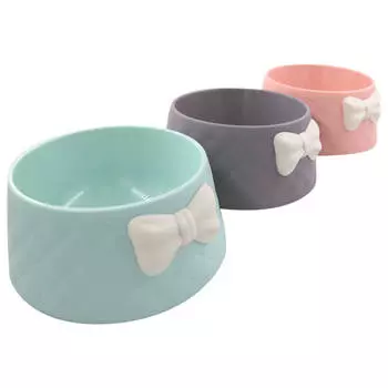 Миска для животных Европа с бантиком 15,5х18х8см kf1001