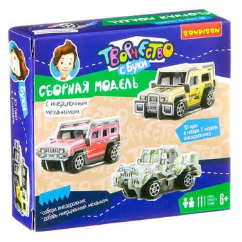 Модель сборная бондибон с инерционным механизмом внедорожник красный 2613а-n вв2212