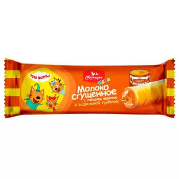 Молоко сгущенное с сахаром в вафельной тубочке Три кота 35г 8,5%