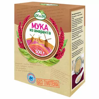 Мука амарантовая первый сорт 250 г без глютена ди энд ди