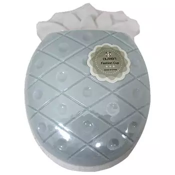 Мыльница 11,7*11*5,5см Absolut Home закрытая ананас голубая 2549