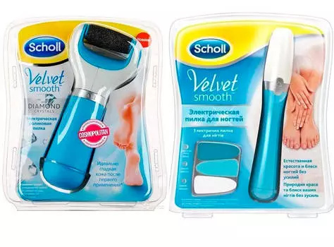 Набор электрическая роликовая пилка Scholl для удаления огрубевшей кожи стоп+пилка для ухода за ногт