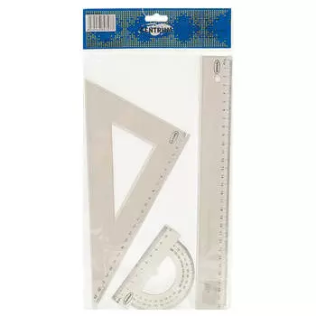 Набор для черчения большой Centrum линейка+транспортир+треугольник европодвес 80747